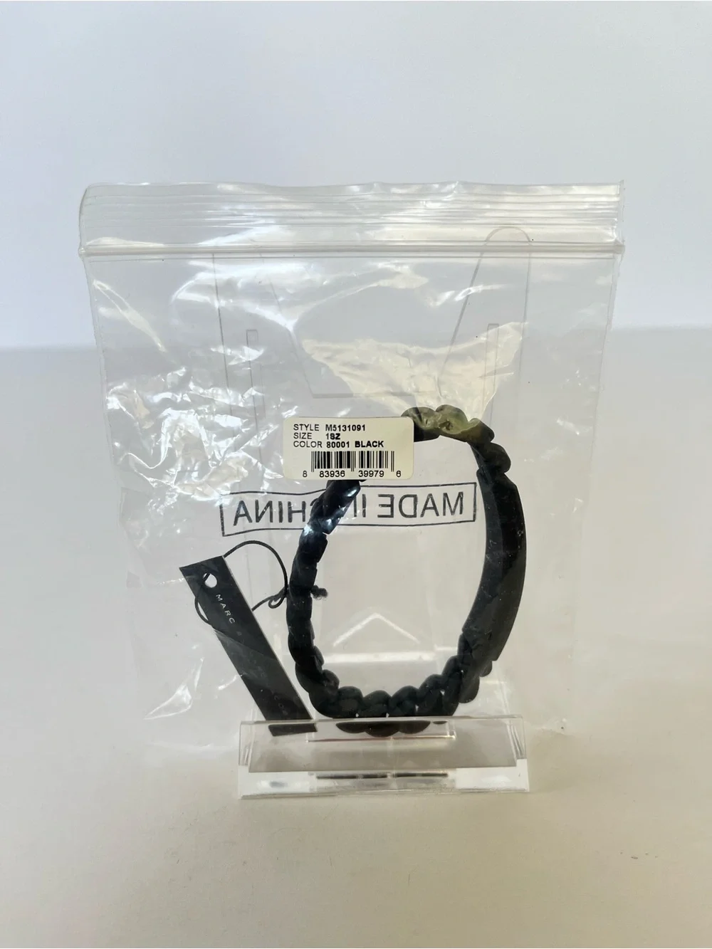 Marc Jacobs Standard Supply Black Rubber Chain Link Stretch Bracelet